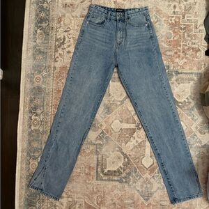 Nasty Gal Light Blue Straight Leg Jeans